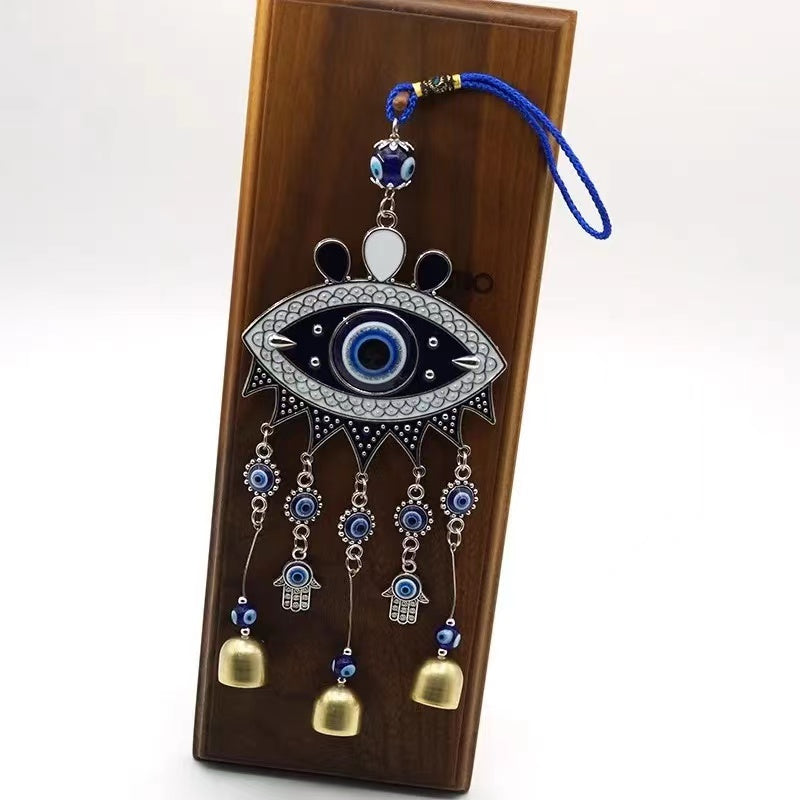 Blue Evil Eye Sun Moon Wind Chimes Amulet, Evil Eye Pendant Decoration Ornamen