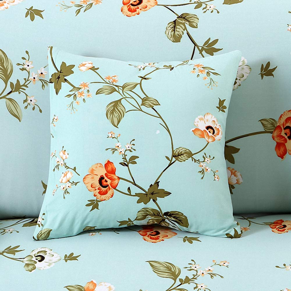 Printed Couch Covers Sofa Slipcovers with 2 Pillowcases, Soft Green Grass