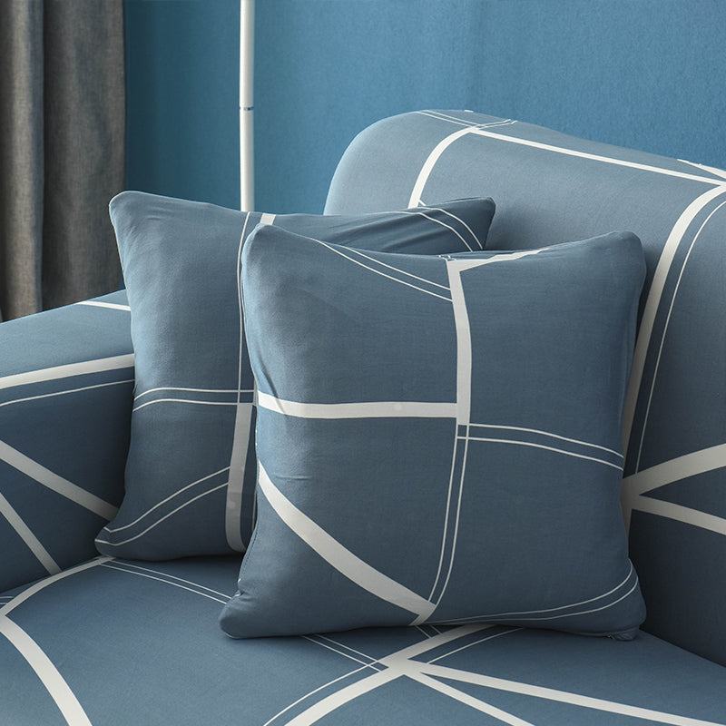 Printed Couch Covers Sofa Slipcovers, Elastic Universal Furniture Protector with 2 Pillowcases