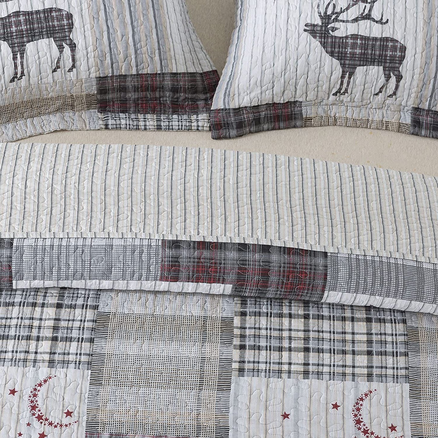 Christmas Luxurious Bedspread Quilt Set Bedcover Warm Bedding Set