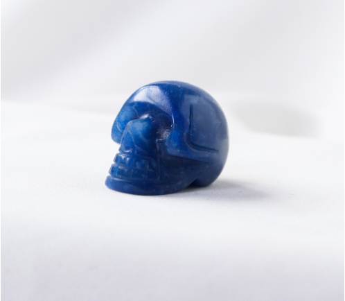 Quartz Healing Skull Crystal Statue, Natural Blue Aventurine, Skull Statue 1 inch long