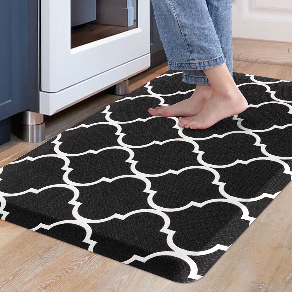 Kitchen Office Laundry Moroccan Trellis,Black,17.3"x28"
