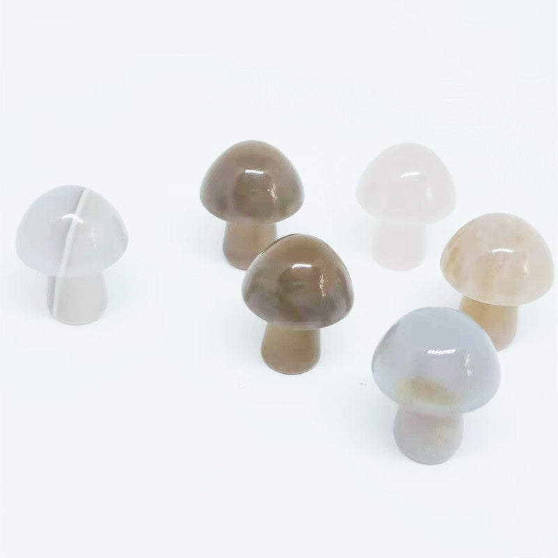 Natural Crystal Agate Mini Mushroom Craft Decoration