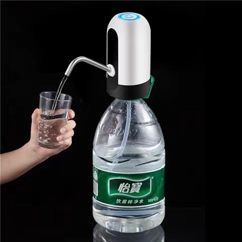 Water Bottle Dispenser Portable Electric Water Bottle Pump for Universal 5 Gallon Bottle (Black+White)