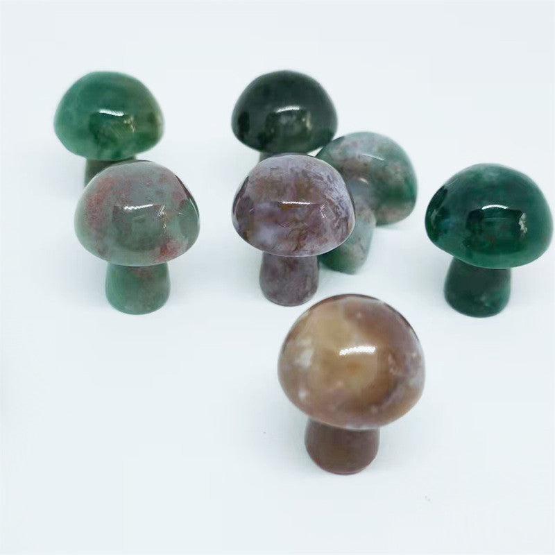 Natural Crystal Agate Mini Mushroom Craft Decoration