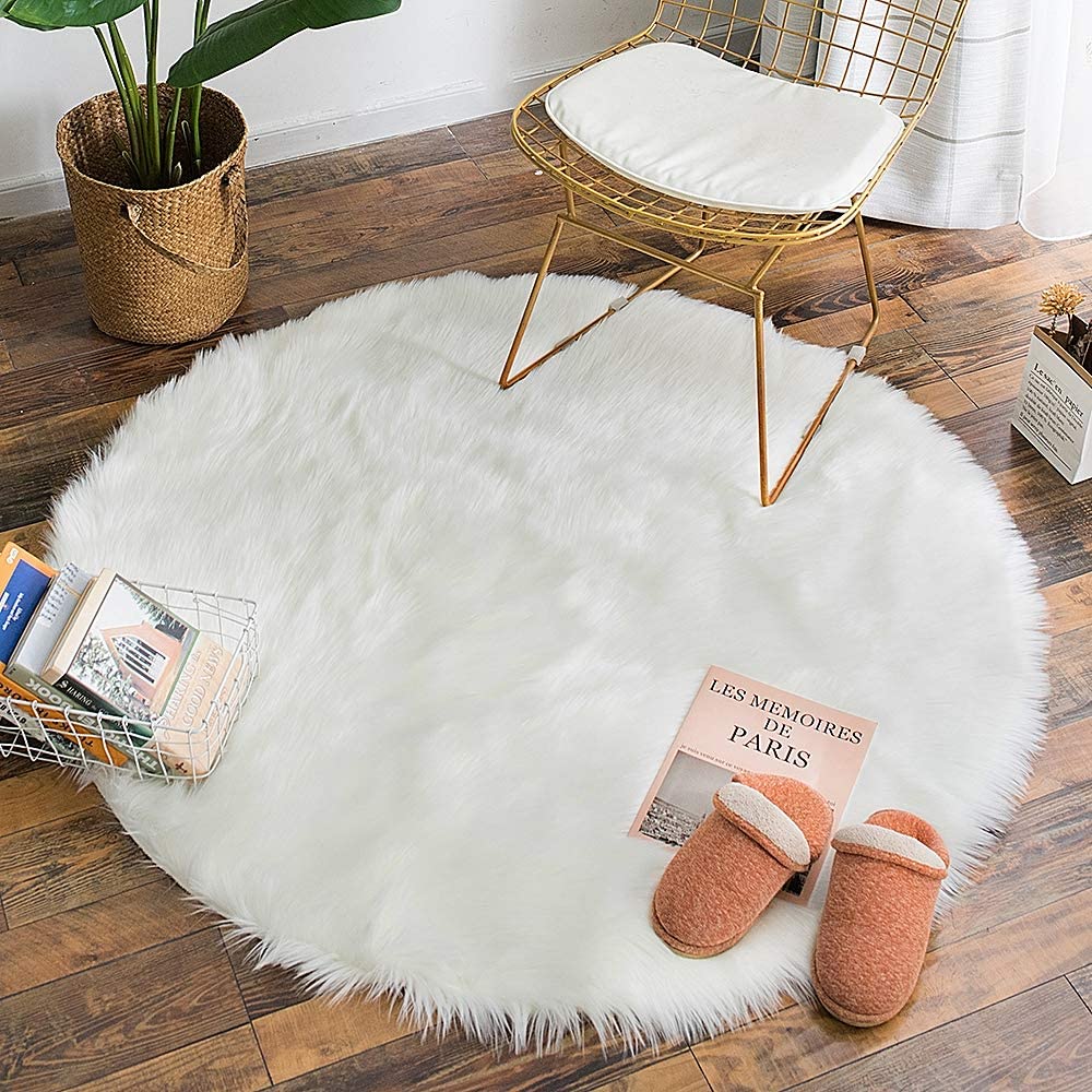 Faux Sheepskin Fur Area Rug Home Decor Living Room Floor Mat