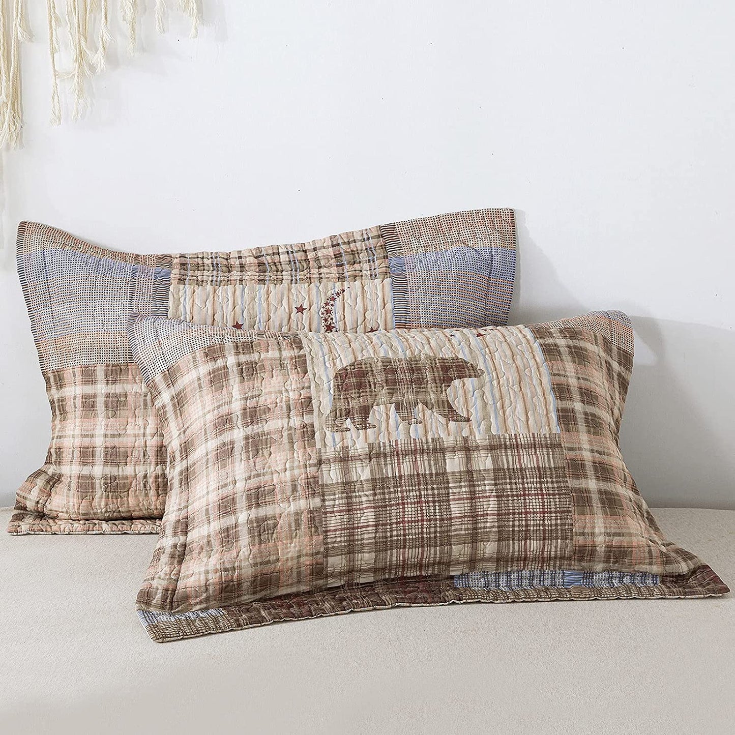 Christmas Bedspread Quilt Set Luxurious Coverlet Lightweight Bedcover Warm Bedding Set, Khaki