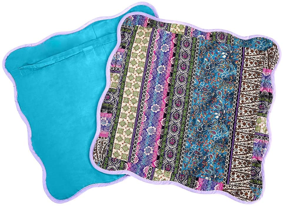 Cotton Quilted Throw Pillow Covers Bed Shams 2-Pieces