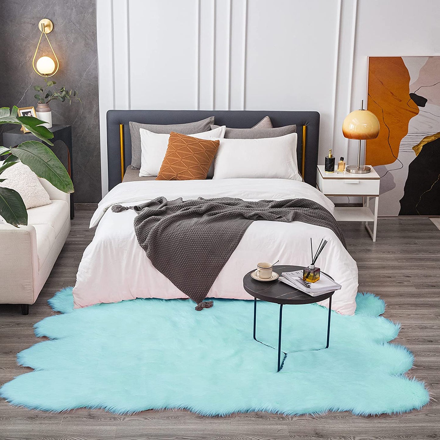 Soft Chair Couch Cover Area Rug Bedroom Floor Sofa Living Room