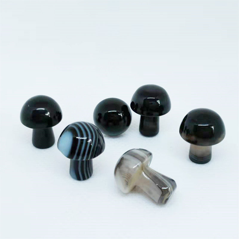 Natural Crystal Agate Mini Mushroom Craft Decoration