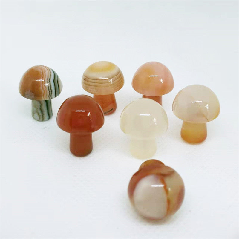 Natural Crystal Agate Mini Mushroom Craft Decoration