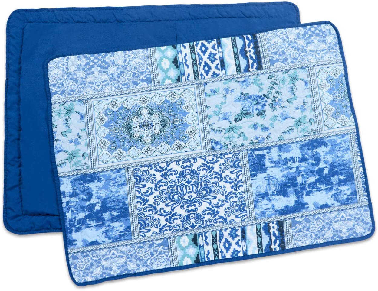 Cotton Quilted Throw Pillow Covers Bed Shams 2-Pieces