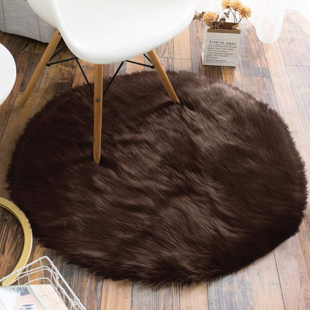 Faux Sheepskin Fur Area Rug Home Decor Living Room Floor Mat