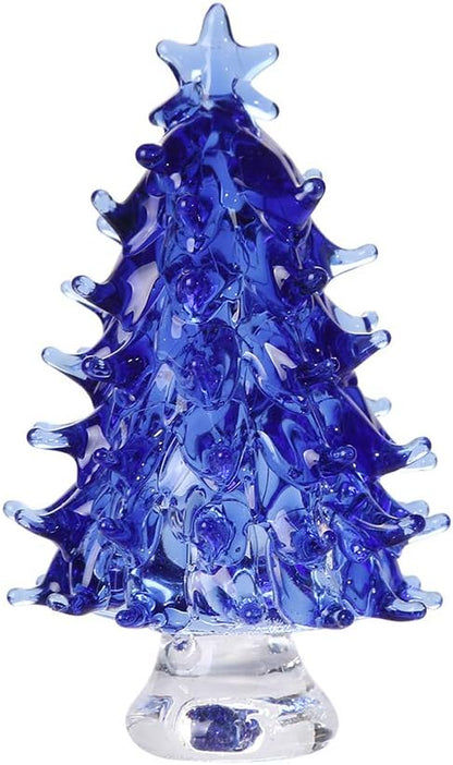 Green Clear Christmas Tree Sculpture Figurine Decorative