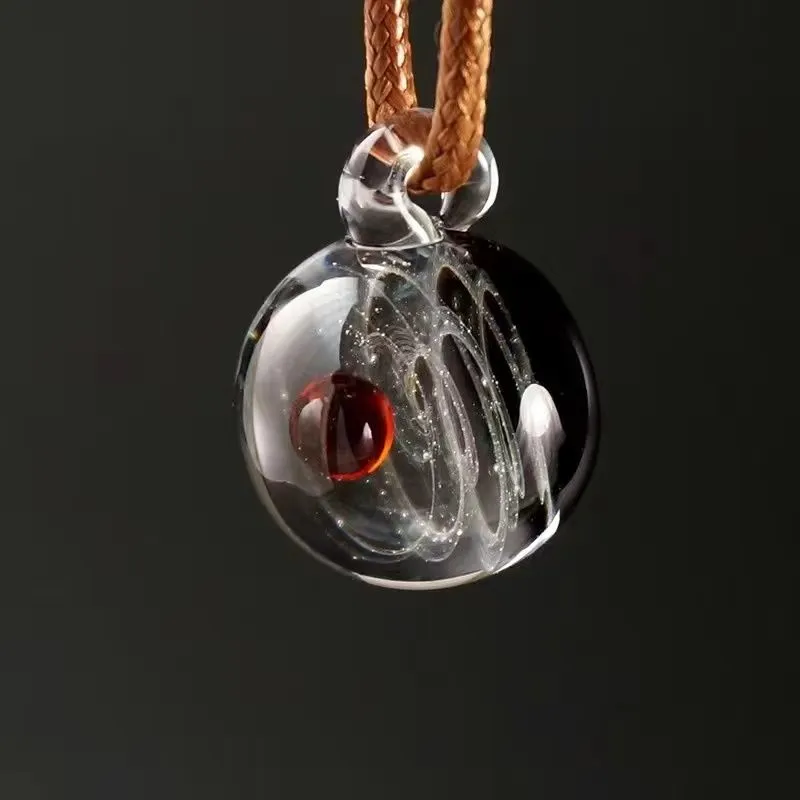 Captivating Cosmic Glass Ball Pendant - Handcrafted, Versatile, and Eye-Catching - Quality Materials - Meaningful Gift