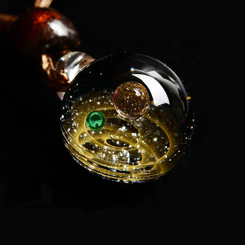 Captivating Cosmic Glass Ball Pendant - Handcrafted, Versatile, and Eye-Catching - Quality Materials - Meaningful Gift