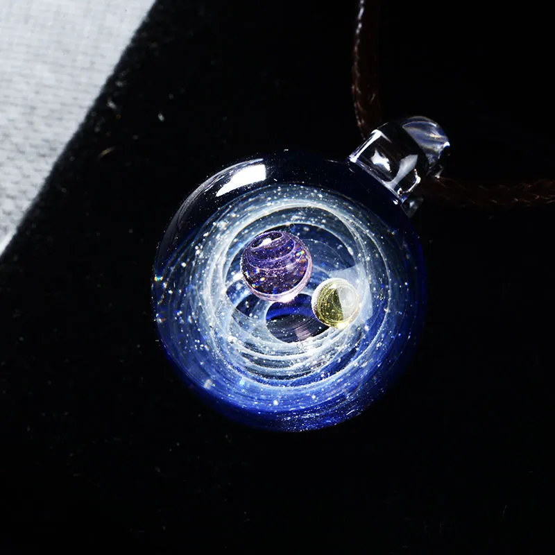 Captivating Cosmic Glass Ball Pendant - Handcrafted, Versatile, and Eye-Catching - Quality Materials - Meaningful Gift