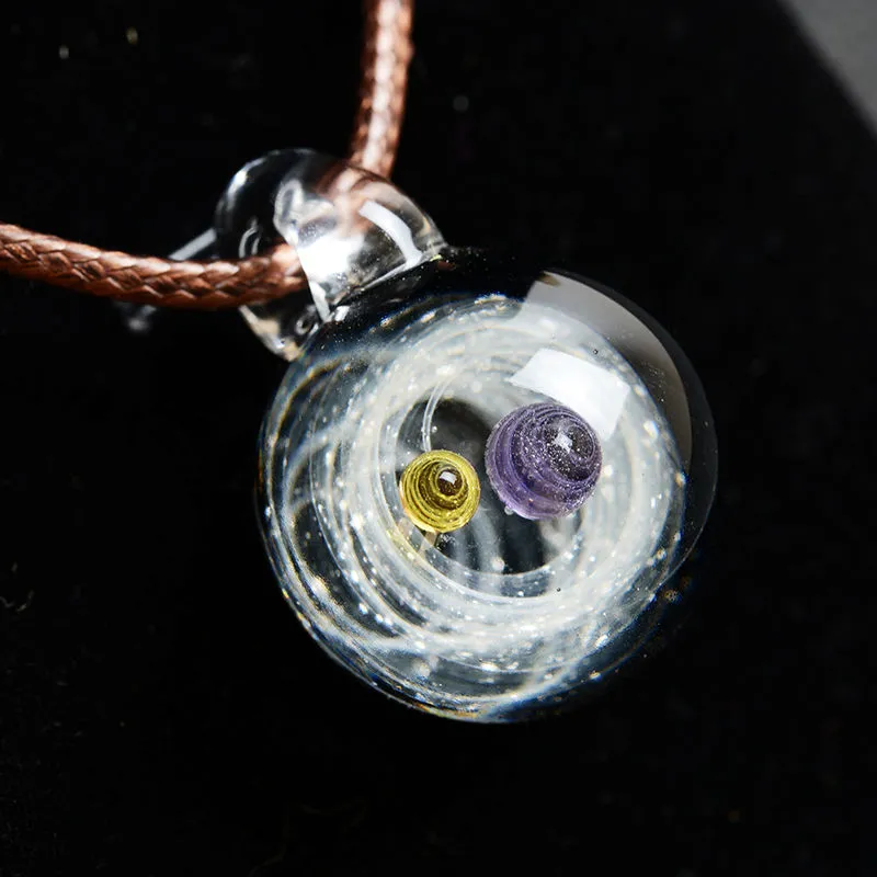 Captivating Cosmic Glass Ball Pendant - Handcrafted, Versatile, and Eye-Catching - Quality Materials - Meaningful Gift