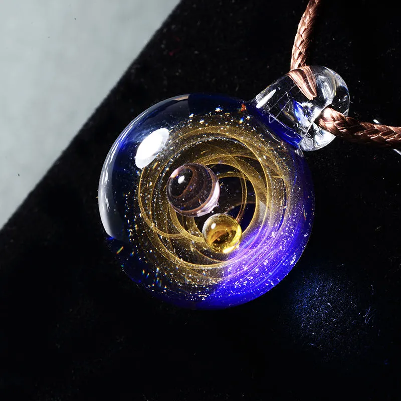 Cosmic glass ball pendant