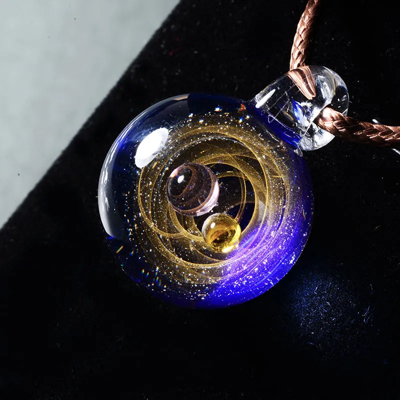 Captivating Cosmic Glass Ball Pendant - Handcrafted, Versatile, and Eye-Catching - Quality Materials - Meaningful Gift