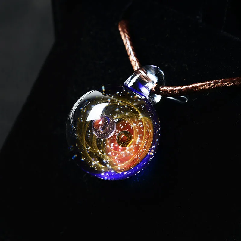 Captivating Cosmic Glass Ball Pendant - Handcrafted, Versatile, and Eye-Catching - Quality Materials - Meaningful Gift