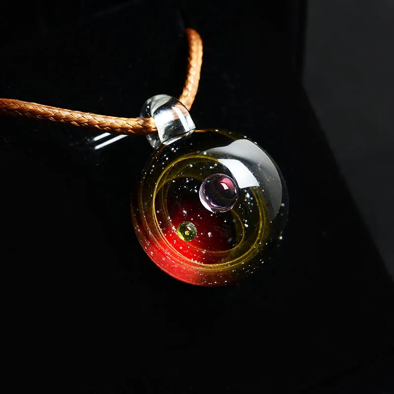 Captivating Cosmic Glass Ball Pendant - Handcrafted, Versatile, and Eye-Catching - Quality Materials - Meaningful Gift