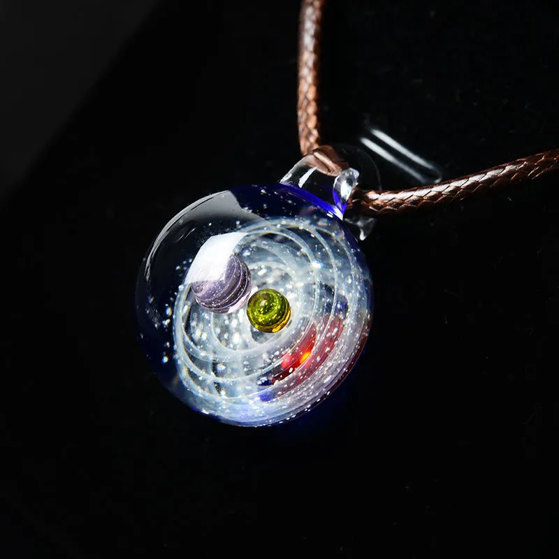 Captivating Cosmic Glass Ball Pendant - Handcrafted, Versatile, and Eye-Catching - Quality Materials - Meaningful Gift