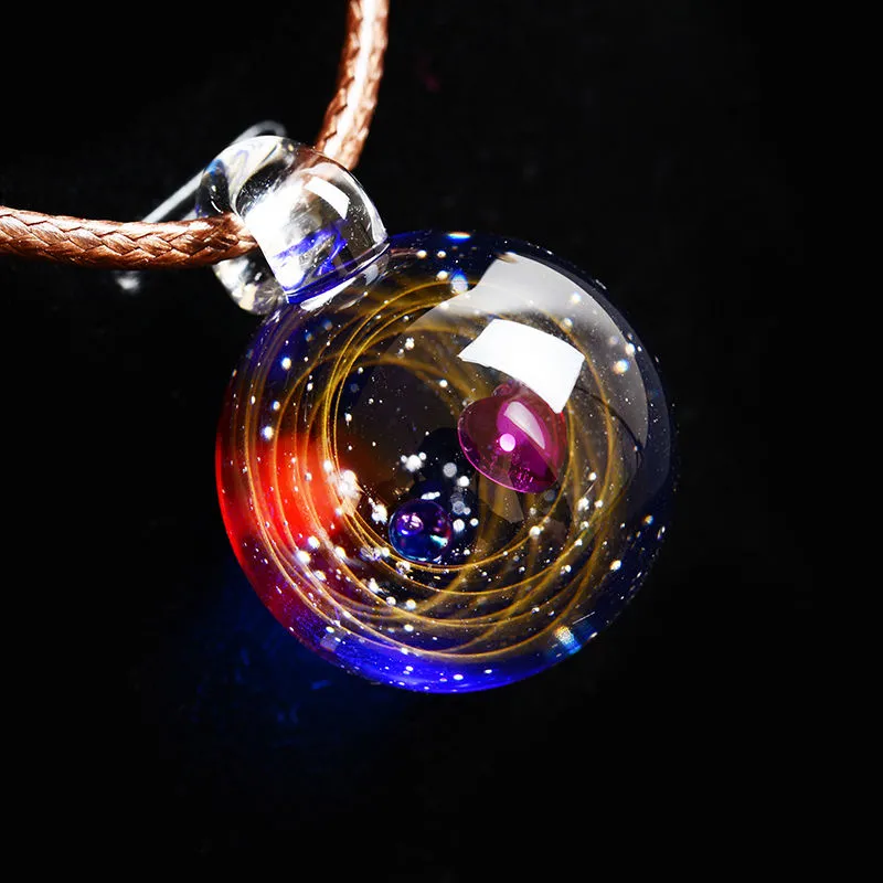 Captivating Cosmic Glass Ball Pendant - Handcrafted, Versatile, and Eye-Catching - Quality Materials - Meaningful Gift