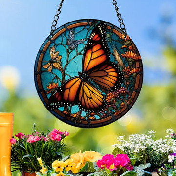 Suncatcher pentru fereastră cu fluture colorat