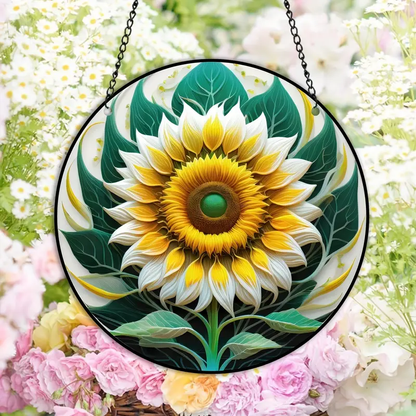 3D Sunflower Suncatcher Stained Window Hanging