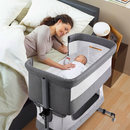SOOPURKIDS Baby Bassinet Bedside Sleeper,Easy to Assemble Bassinets for Baby/Infants