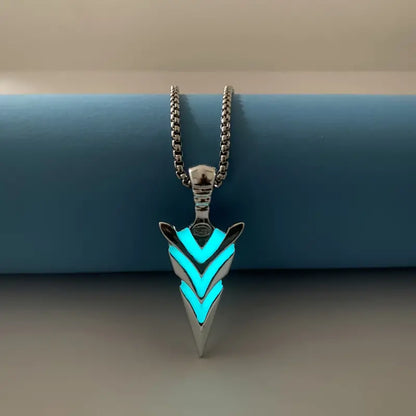 New Blue Vintage Arrow Luminous Pendant Necklace