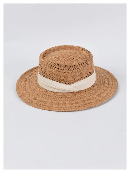 Summer Fedora Straw Hat, Bohemian Bali Panama Style Sun Pattern Hat