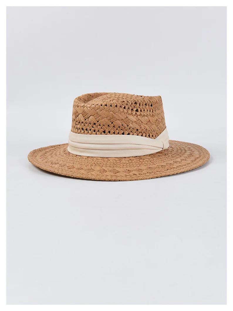 Summer Fedora Straw Hat, Bohemian Bali Panama Style Sun Pattern Hat