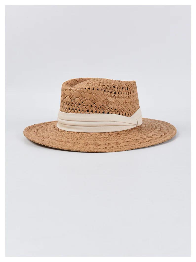 Pălărie de paie Fedora de vară, pălărie de soare în stil boem Bali Panama