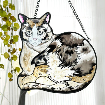 Suncatcher cu vitralii pentru pisici 