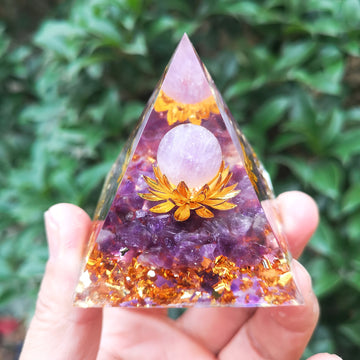 Piramide de cristal lucrate manual Ametist Minge Cristal de vindecare