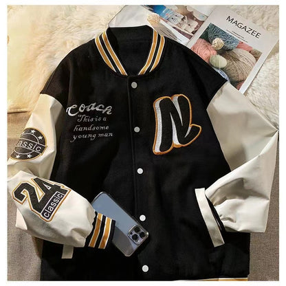 Street Letters Baseball Uniforms for Autumn and Winter