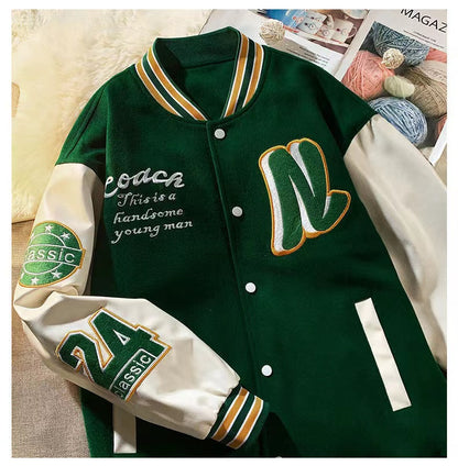Street Letters Baseball Uniforms for Autumn and Winter