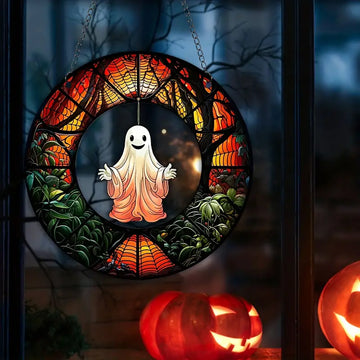 Decoratiuni suspendate Fantome de Halloween Stained Suncatcher 
