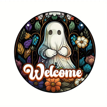 Halloween Ghost Stained Window Hanging