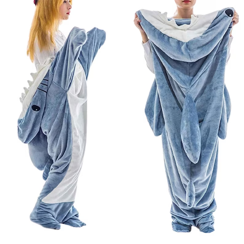 Shark Sleeping Bag Pajamas , Cozy Nap Blanket for Kids and Adults, High Quality Fabric