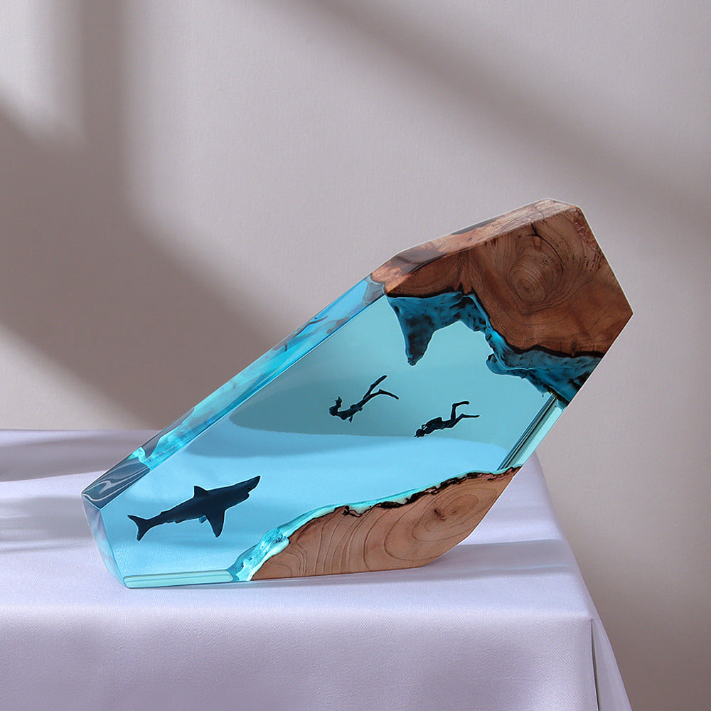 Decor pentru casa Ocean Whale Diver Shipwreck Desktop Art Decoration 