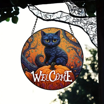 Decoratiuni de Halloween pentru fereastră cu dovleac de toamnă 