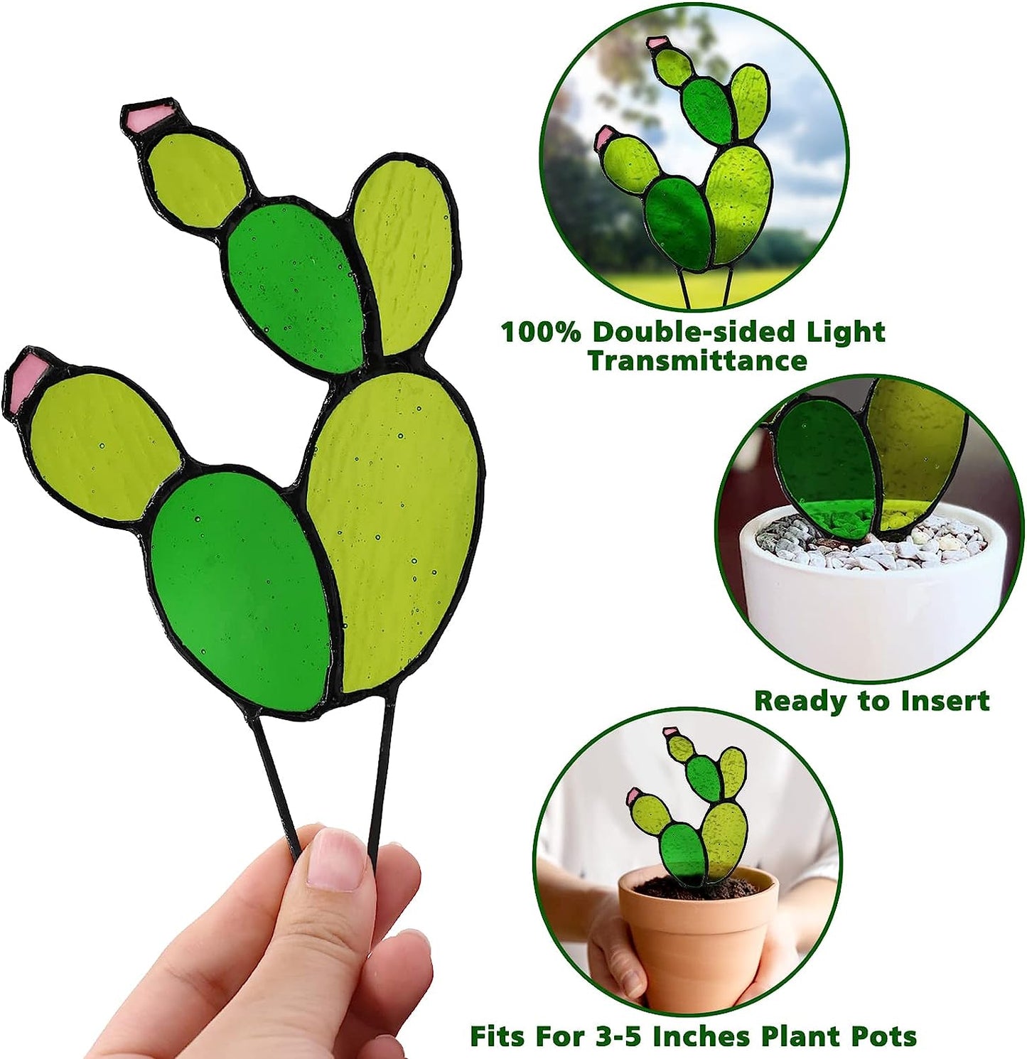 Succulent Plant Stained Glass Cactus Glass Decor