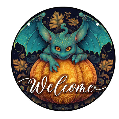 Halloween Welcome Bat Stained Window Hangings