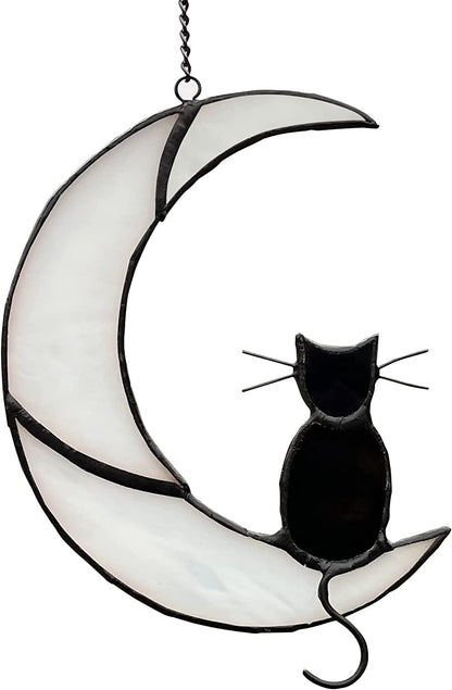 Halloween Ornament Decoration Cat Sit On The Moon