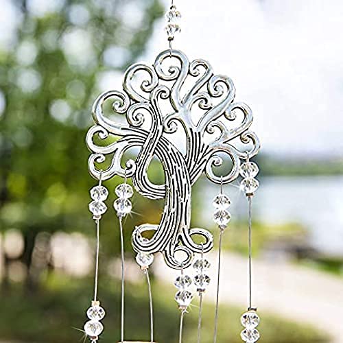 Crystal Suncatcher Rainbow Maker with Crystal Ball Prisms and Metal Tree of Life