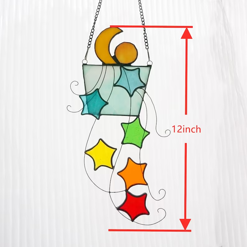 Suncatcher cu fereastră luna și stele
