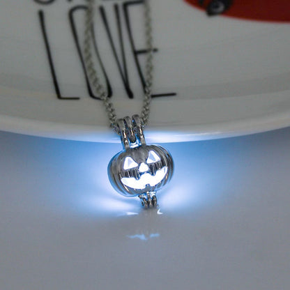 Halloween Moonlight Stone Hollow Luminous Pendant Necklace